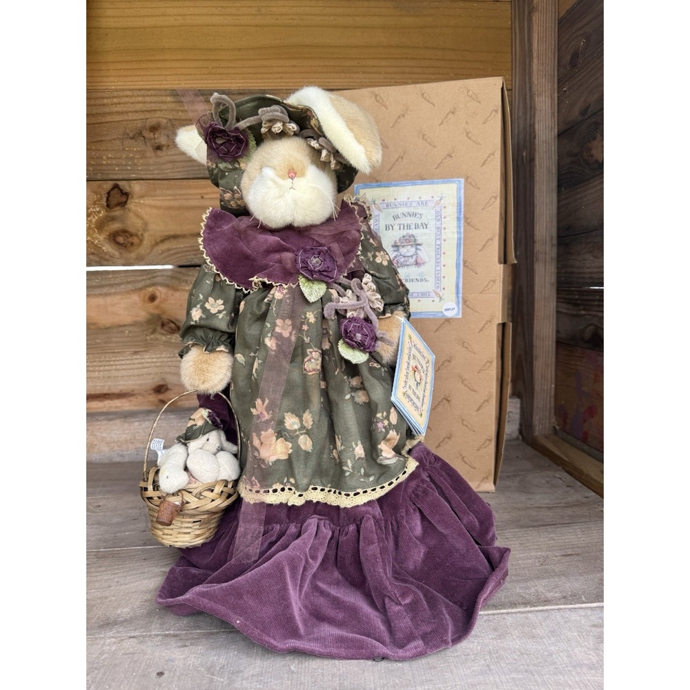 Bunnies By The Bay GABLE‎ & TINKER Bunny Rabbit Plush W/ Stand & Tag 16" RARE